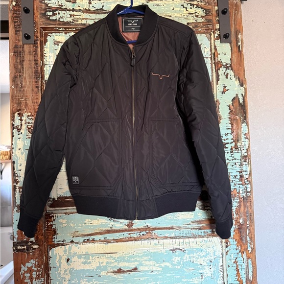 Kimes Ranch Marino Black Quilted Bomber Jacket - Picture 1 of 4